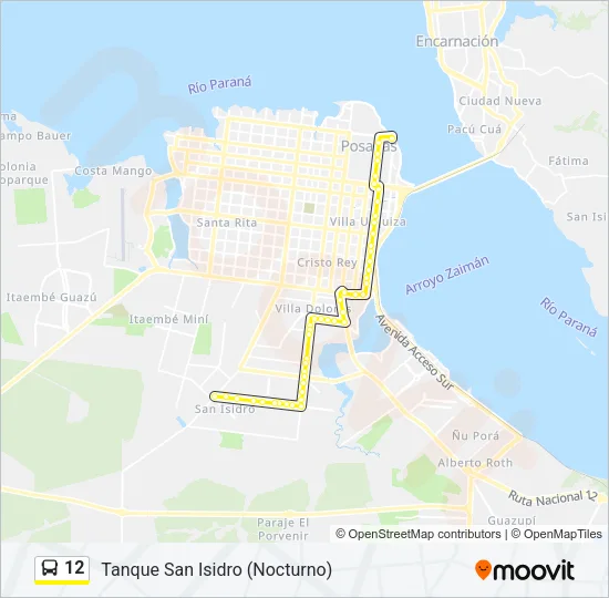 12 Bus Line Map