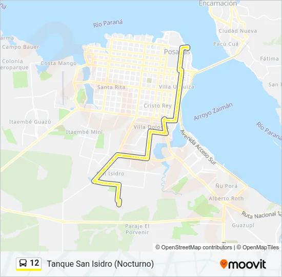 12 Bus Line Map