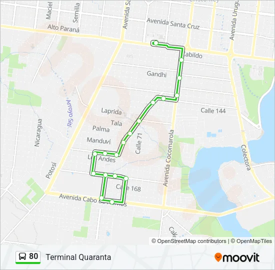 80 Bus Line Map