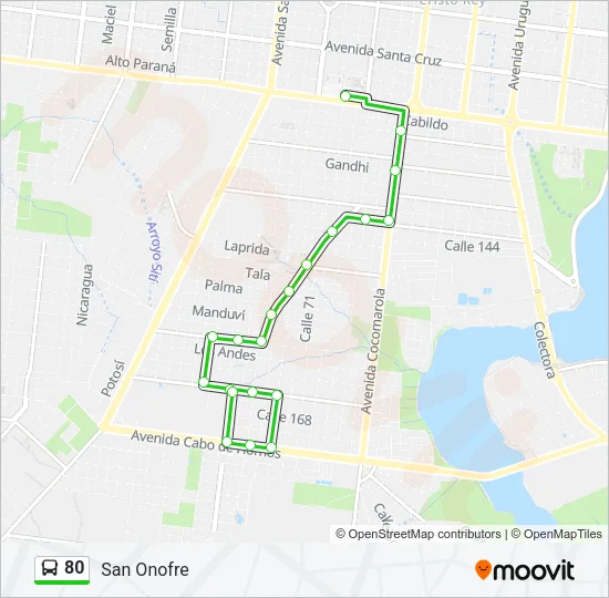 80 Bus Line Map