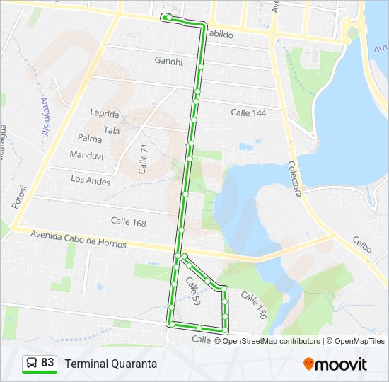 Mapa de 83 de autobús