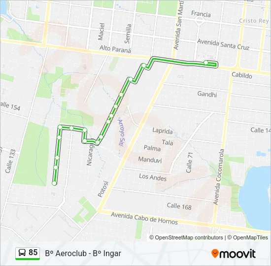 85 Bus Line Map