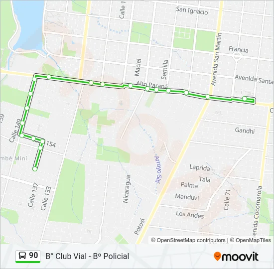 90 Bus Line Map
