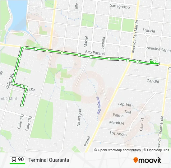 90 Bus Line Map