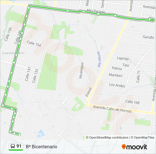 91 Bus Line Map