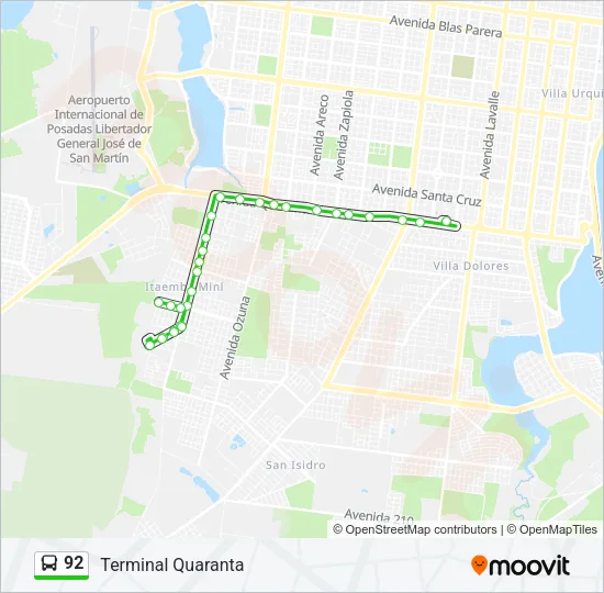92 Bus Line Map