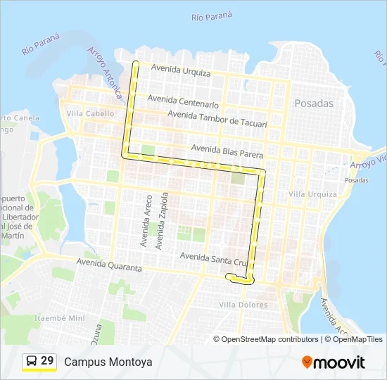 29 Bus Line Map
