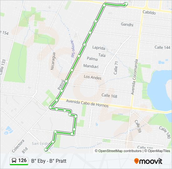 Mapa de 126 de autobús