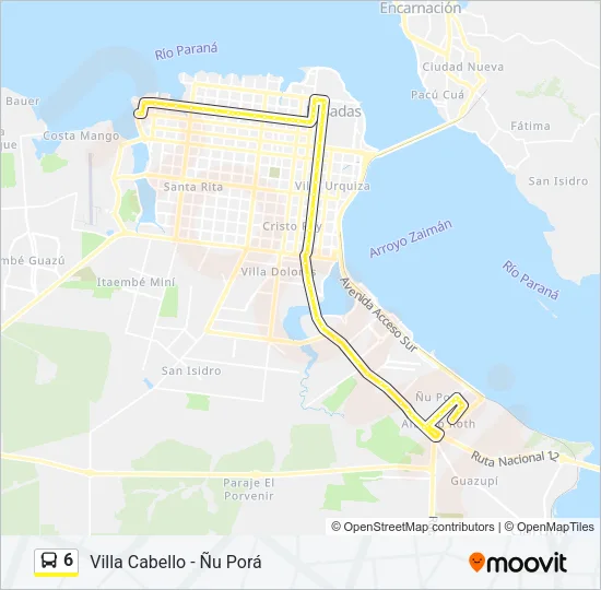 6 Bus Line Map