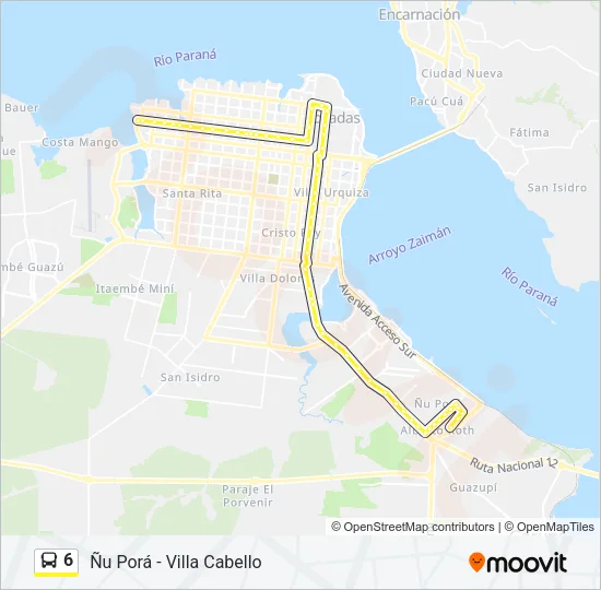 6 Bus Line Map