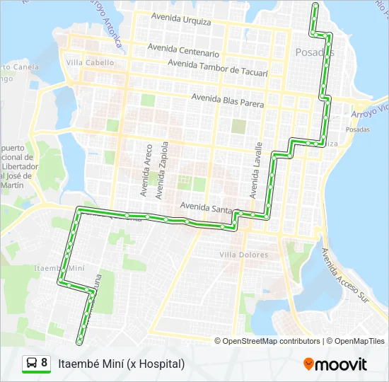 8 Bus Line Map