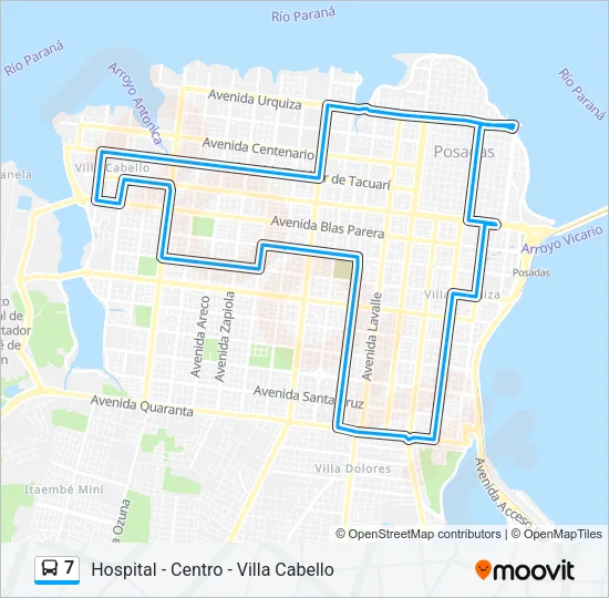 7 Bus Line Map
