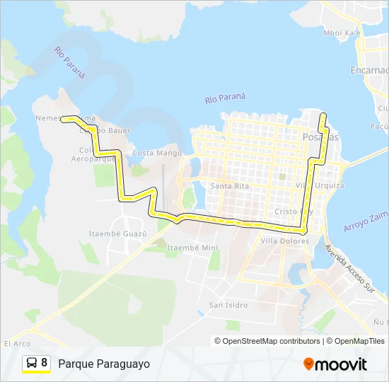 8 Bus Line Map