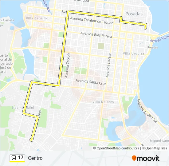 17 Bus Line Map