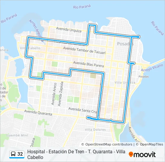 M14d Bus Route Map 32 Route: Schedules, Stops & Maps - Hospital - Estación De Tren - T.  Quaranta - Villa Cabello (Updated)