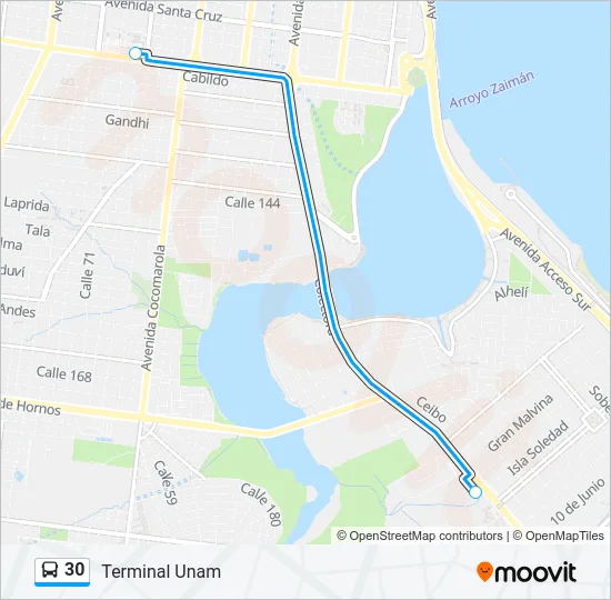 30 Bus Line Map