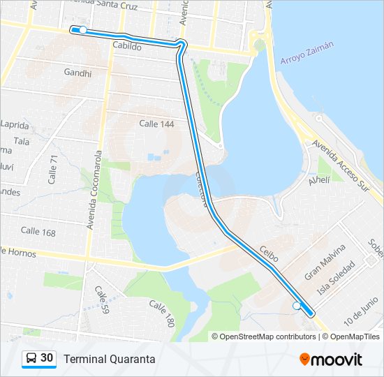 Mapa de 30 de autobús