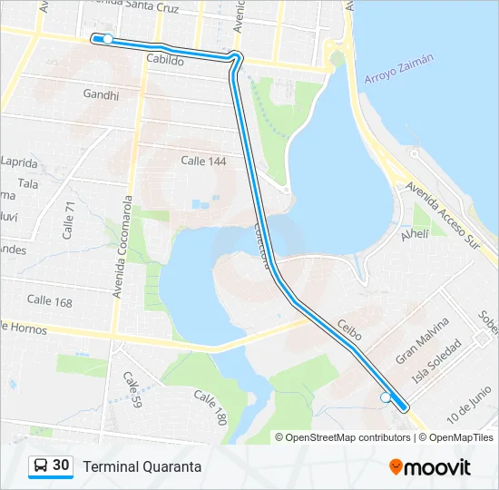 30 Bus Line Map