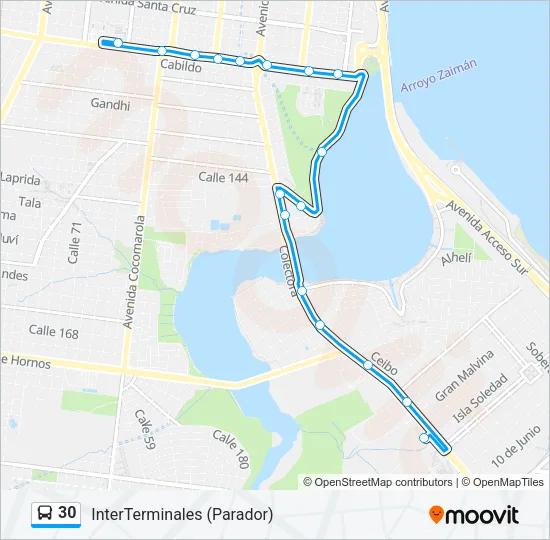 30 Bus Line Map