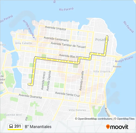 201 Bus Line Map