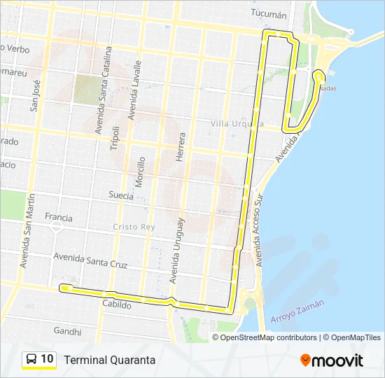 10 Bus Line Map
