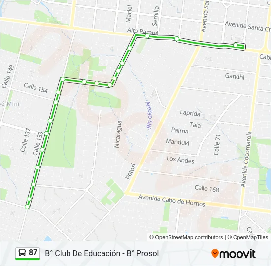 87 Bus Line Map