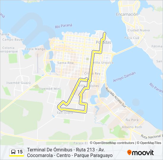 Mapa de 15 de autobús