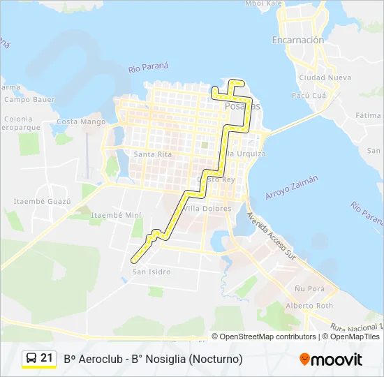 21 Bus Line Map