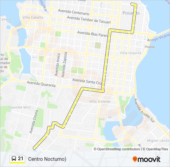 Mapa de 21 de autobús