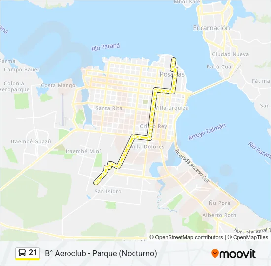21 Bus Line Map
