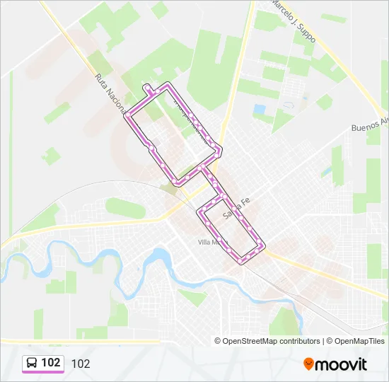 102 Bus Line Map