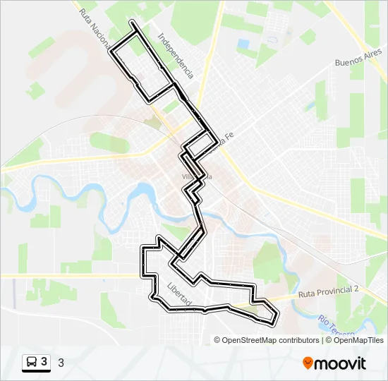 3 Bus Line Map