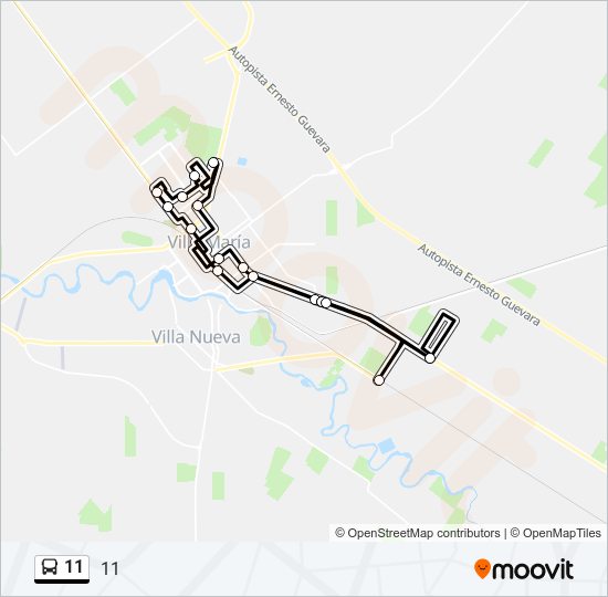 Mapa de 11 de autobús