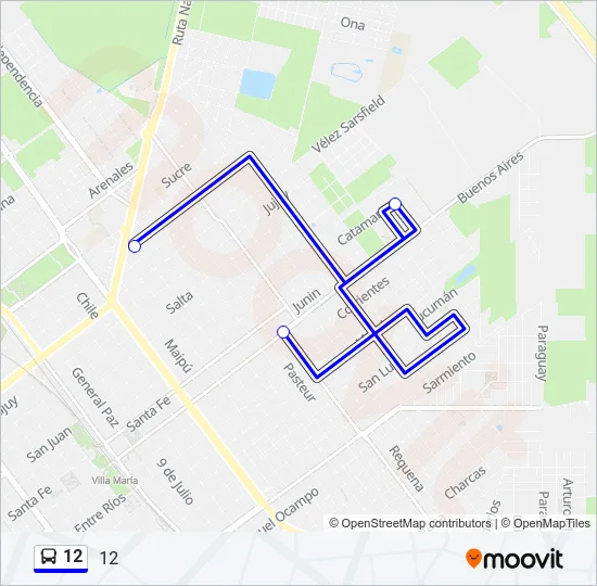 12 Bus Line Map