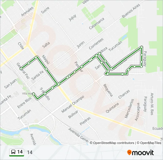 14 Bus Line Map