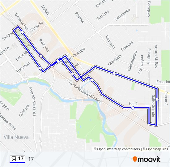 Mapa de 17 de autobús
