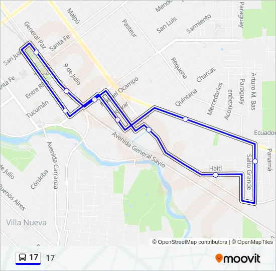 17 Bus Line Map