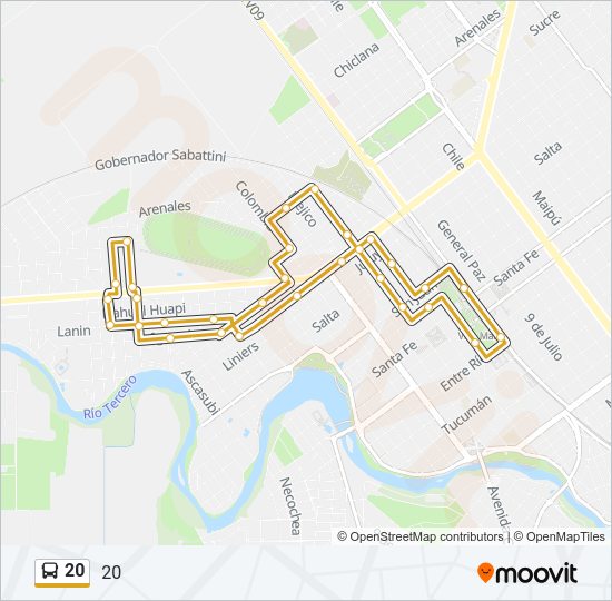 Mapa de 20 de autobús