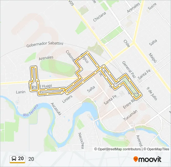 20 Bus Line Map