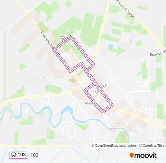103 Bus Line Map