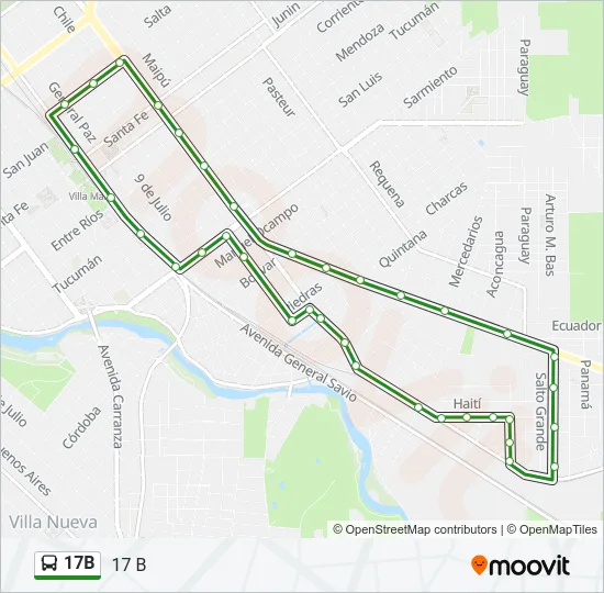 17B Bus Line Map