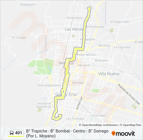 401 Bus Line Map