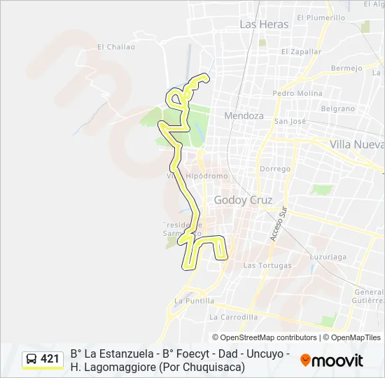 421 Bus Line Map