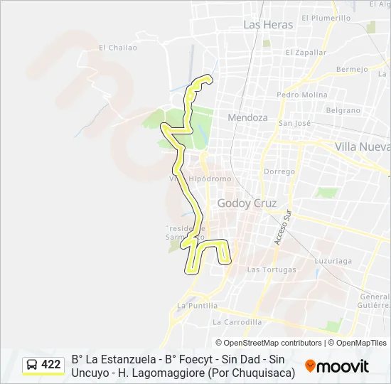 422 Bus Line Map