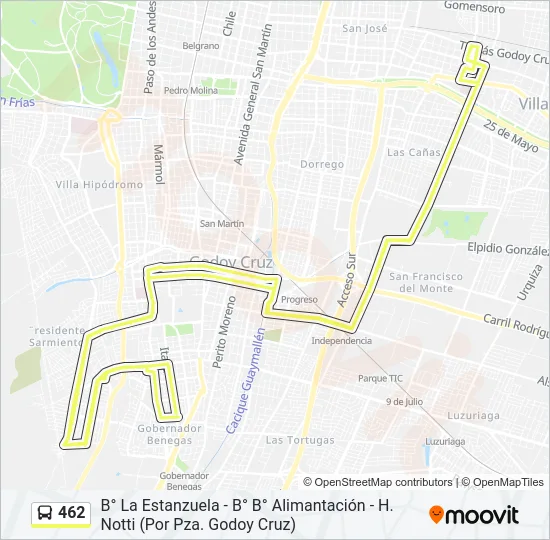 462 Bus Line Map