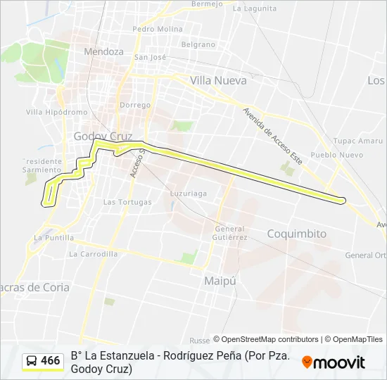 466 Bus Line Map