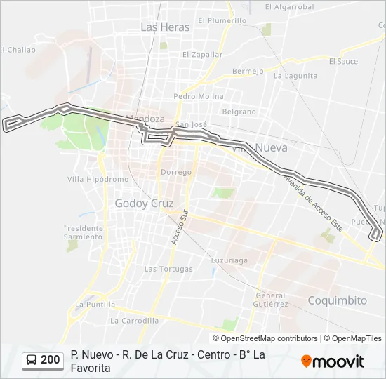 200 Bus Line Map