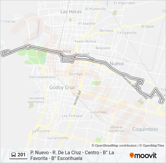 201 Bus Line Map