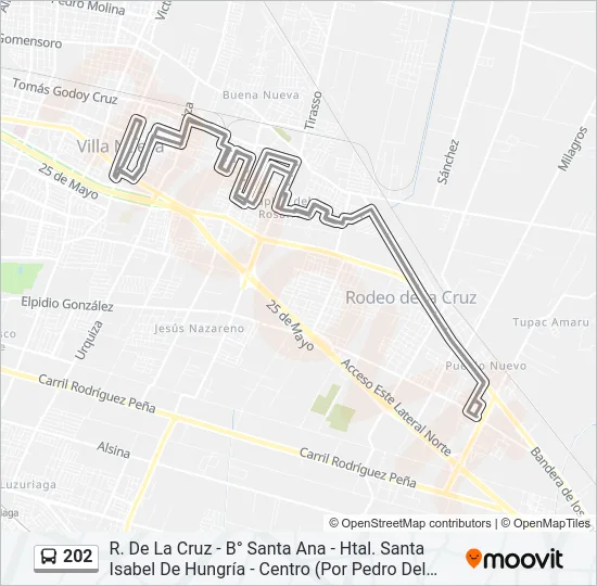 202 Bus Line Map