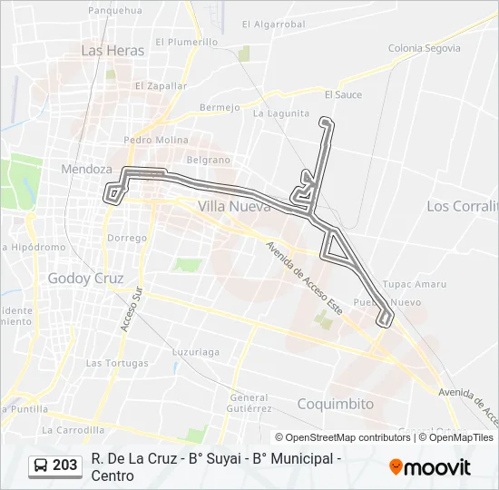 203 Bus Line Map